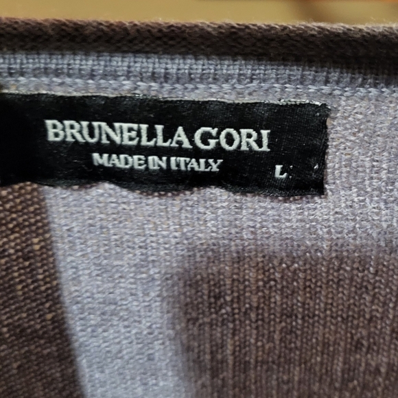 Brunella Gori Made In Italy 100% Merino Gray Wool Round Neck Sweater Sz Large - Picture 4 of 5